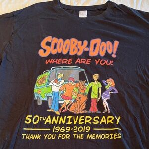 Scooby-Doo 50th Anniversary Black T-Shirt , L , $14